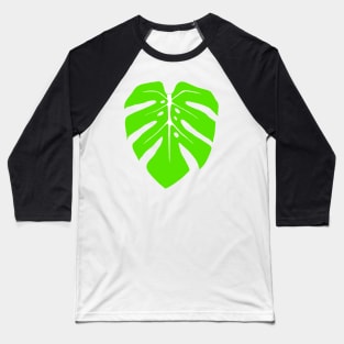 Chartreuse Monstera Leaf Baseball T-Shirt